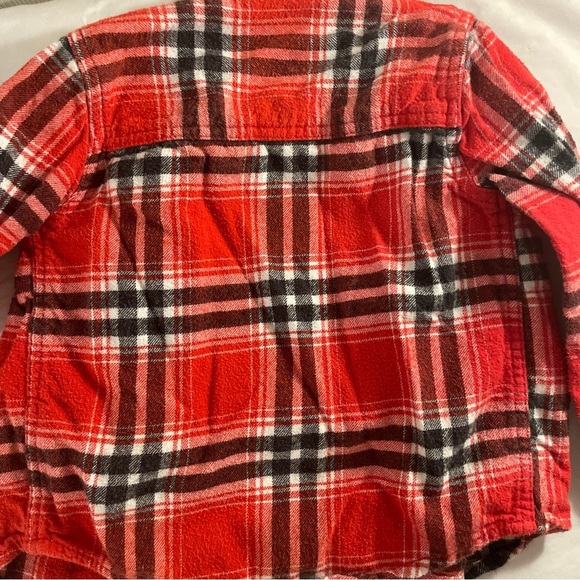 OshKosh B’Gosh 3T Red Plaid Flannel Button Down Long Sleeve Shirt PRELOVED - Picture 5 of 5